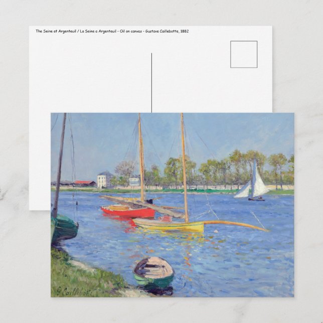 Gustave Caillebotte - The Seine at Argenteuil Postcard (Front/Back)