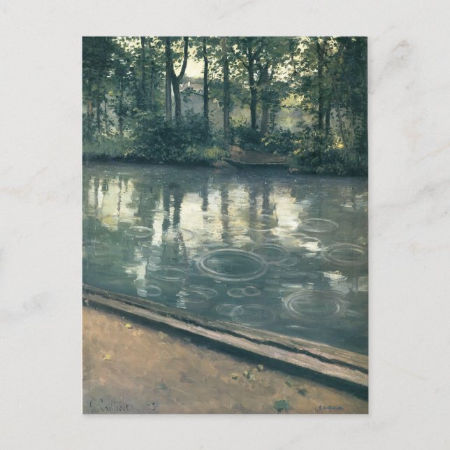Gustave Caillebotte- The Yerres, Rain Postcard (Front)