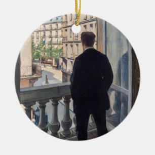 Gustave Caillebotte - Young Man at His Window Ceramic Ornament