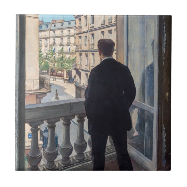 Gustave Caillebotte - Young Man at His Window  Ceramic Tile (Front)