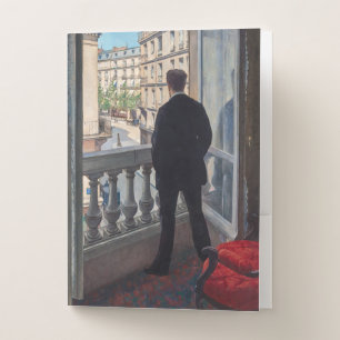 Gustave Caillebotte - Young Man at His Window Pocket Folder