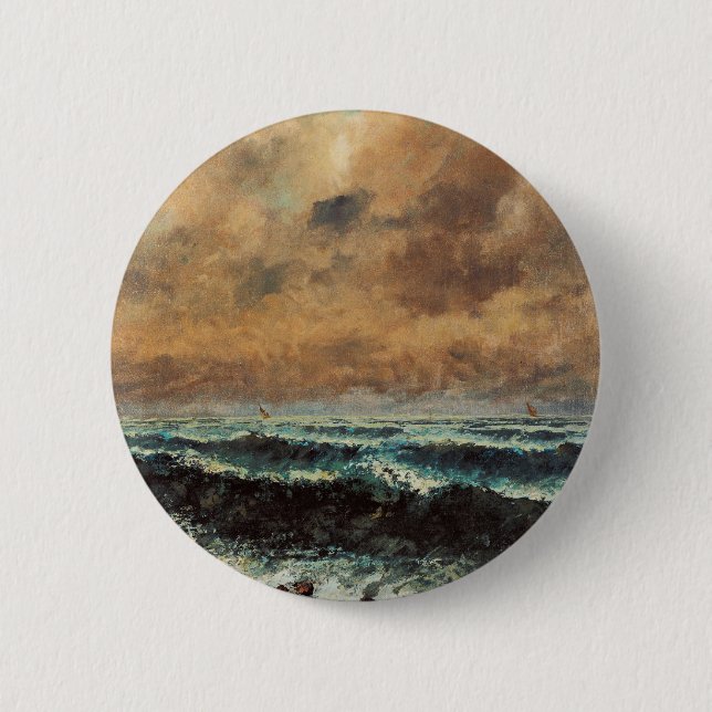 Gustave Courbet - Autumn Sea Button (Front)