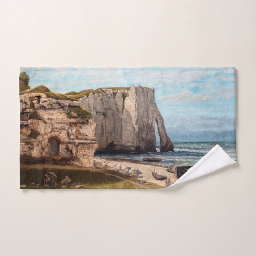 Gustave Courbet _ Cliffs at Etretat after Storm Bath Towel Set