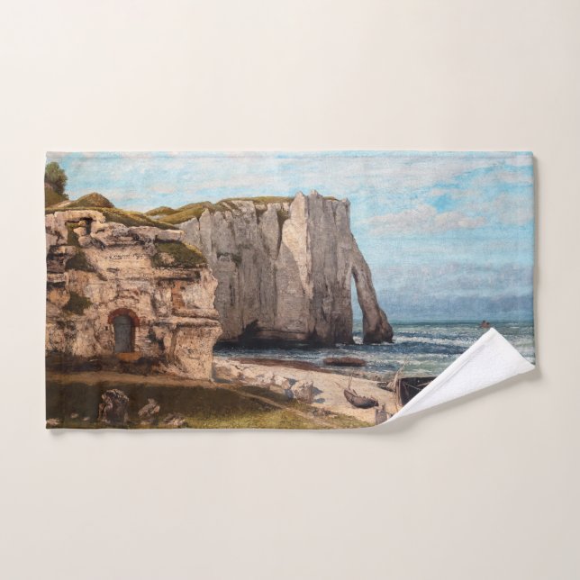 Gustave Courbet - Cliffs at Etretat after Storm Bath Towel Set (Hand Towel)