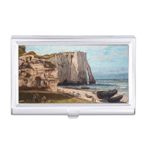 Gustave Courbet _ Cliffs at Etretat after Storm Business Card Case