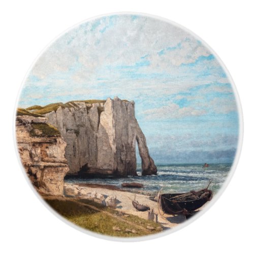 Gustave Courbet _ Cliffs at Etretat after Storm Ceramic Knob