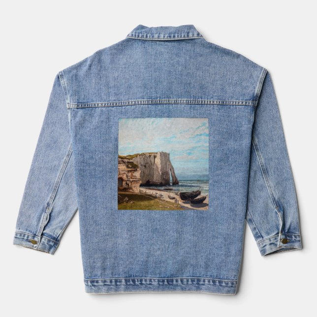 Gustave Courbet - Cliffs at Etretat after Storm Denim Jacket (Back)
