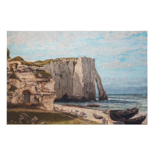 Gustave Courbet _ Cliffs at Etretat after Storm Faux Canvas Print