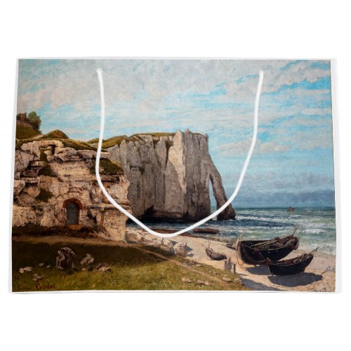 Gustave Courbet _ Cliffs at Etretat after Storm Large Gift Bag
