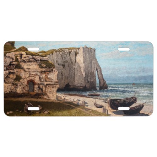 Gustave Courbet _ Cliffs at Etretat after Storm License Plate