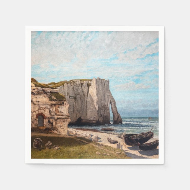 Gustave Courbet - Cliffs at Etretat after Storm Napkins (Front)
