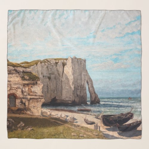 Gustave Courbet _ Cliffs at Etretat after Storm Scarf