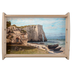 Gustave Courbet - Cliffs at Etretat after Storm Serving Tray