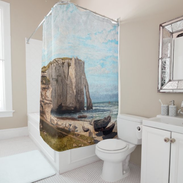 Gustave Courbet - Cliffs at Etretat after Storm Shower Curtain (In Situ)