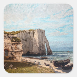 Gustave Courbet - Cliffs at Etretat after Storm Square Sticker