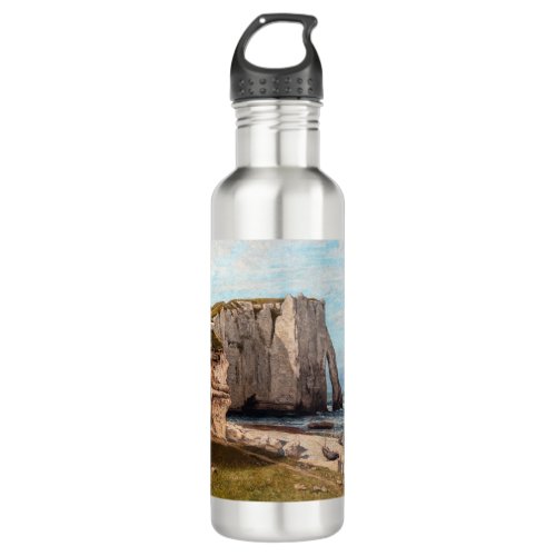 Gustave Courbet _ Cliffs at Etretat after Storm Stainless Steel Water Bottle