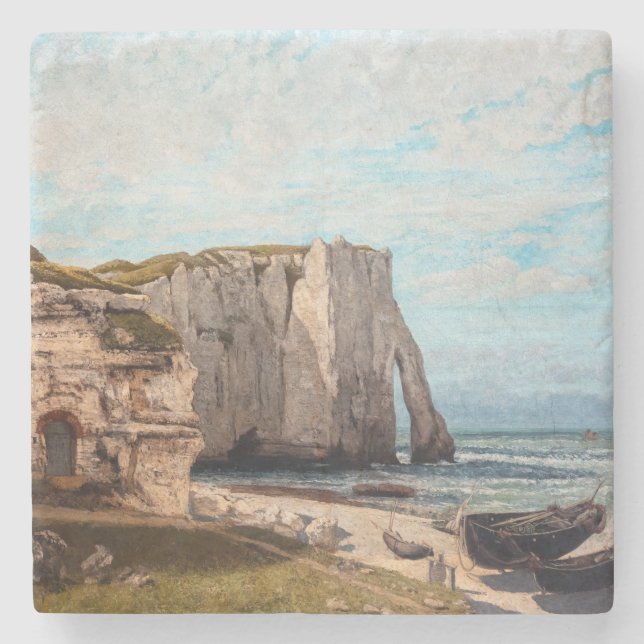 Gustave Courbet - Cliffs at Etretat after Storm Stone Coaster (Front)