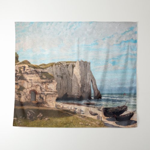 Gustave Courbet _ Cliffs at Etretat after Storm Tapestry