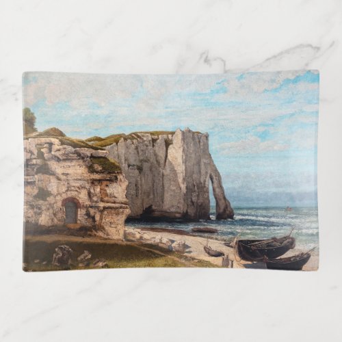 Gustave Courbet _ Cliffs at Etretat after Storm Trinket Tray