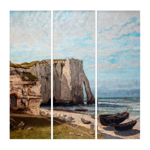 Gustave Courbet _ Cliffs at Etretat after Storm Triptych