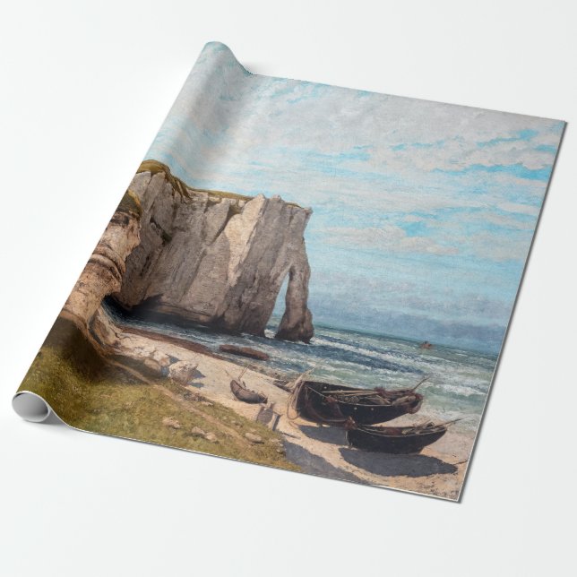 Gustave Courbet - Cliffs at Etretat after Storm Wrapping Paper (Unrolled)