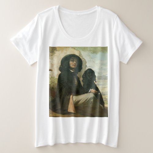 Gustave Courbet _ Courbet With His Black Dog Plus Size T_Shirt