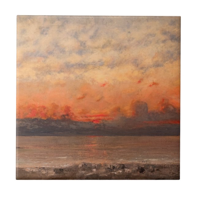Gustave Courbet - Sunset Ceramic Tile (Front)