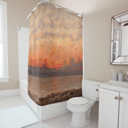 Gustave Courbet _ Sunset Shower Curtain