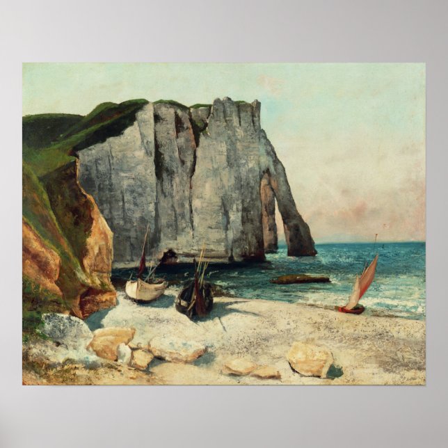 Gustave Courbet | The Cliffs of Etretat, the Port  Poster (Front)