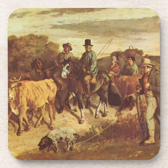 Gustave Courbet  The Peasants of Flagey Returning Beverage Coaster