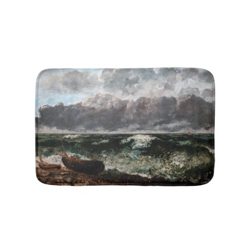 Gustave Courbet _ The Stormy Sea  The Wave Bath Mat