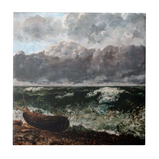 Gustave Courbet - The Stormy Sea / The Wave Ceramic Tile (Front)