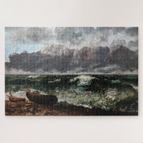 Gustave Courbet _ The Stormy Sea  The Wave Jigsaw Puzzle