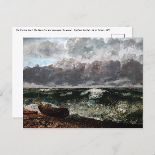 Gustave Courbet _ The Stormy Sea  The Wave Postcard