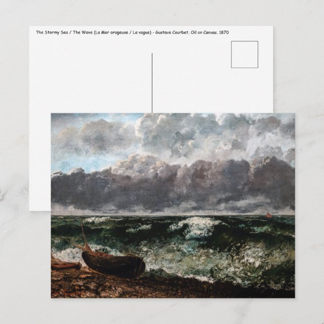 Gustave Courbet - The Stormy Sea / The Wave Postcard (Front/Back)