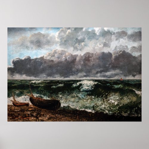 Gustave Courbet _ The Stormy Sea  The Wave Poster