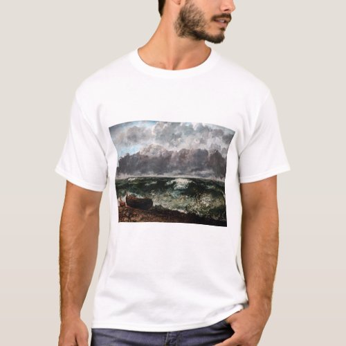 Gustave Courbet _ The Stormy Sea  The Wave T_Shirt