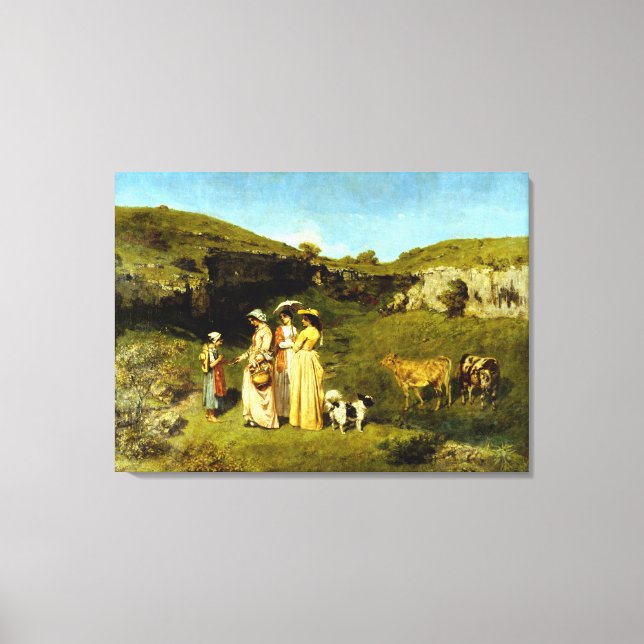 Gustave Courbet Young Ladies of the Village Canvas Print (Front)