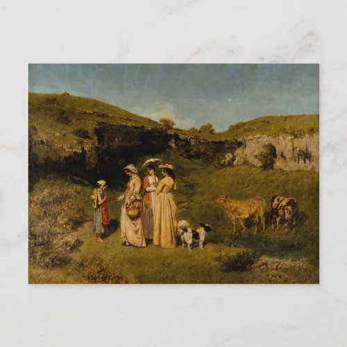 Gustave Courbet _ Young Ladies of the Village Postcard