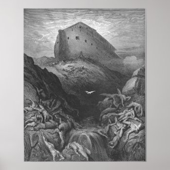 Gustave Doré - A Dove Is Sent Forth From The Ark Poster by Amazing_Posters at Zazzle