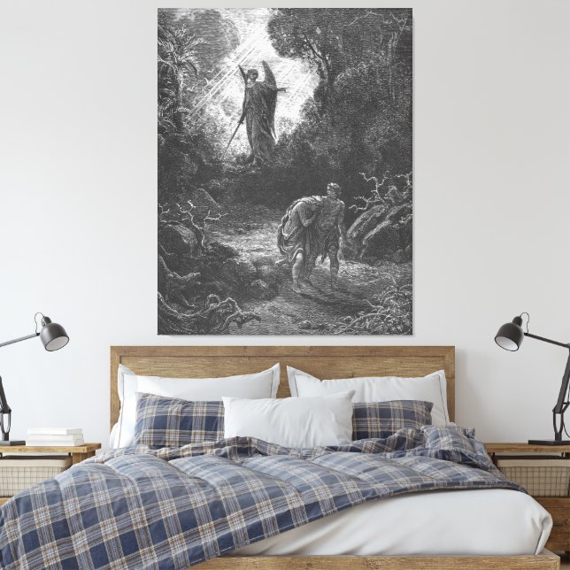 Gustave Doré - Adam and Eve Are Driven out of Eden Canvas Print (Insitu(Bedroom))