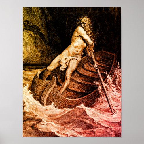 Gustave Dor _ Caron RowingDanteâs Inferno Poster