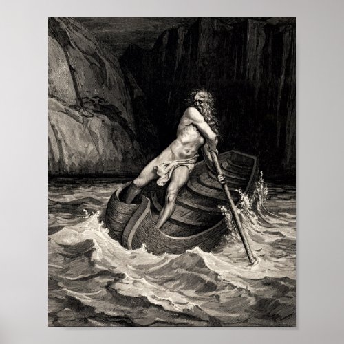 Gustave Dor _ Caron RowingDanteâs Inferno Poster