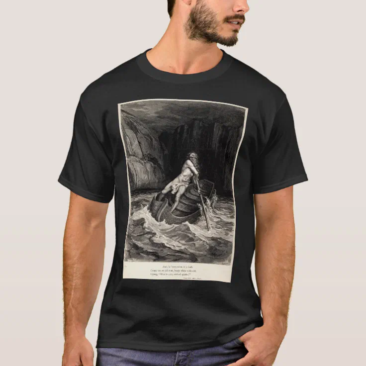 Production center Conflict social Gustave Doré - Caron Rowing/Dante's Inferno T-Shirt | Zazzle