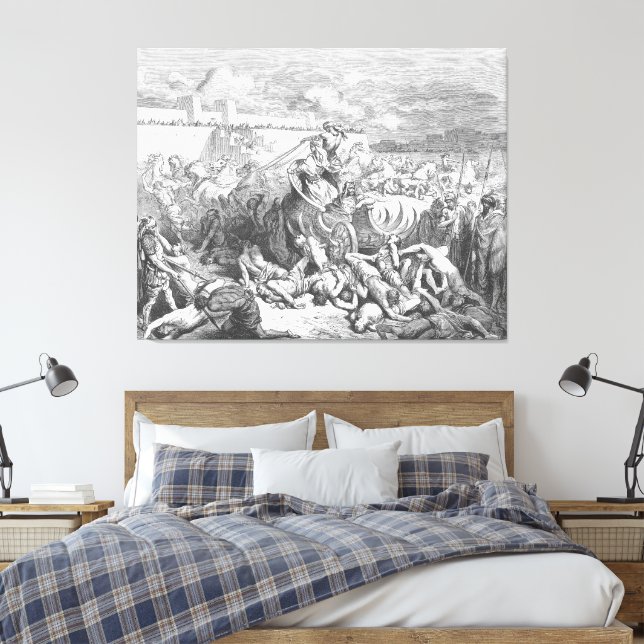 Gustave Doré - David Attacks the Ammonites Canvas Print (Insitu(Bedroom))