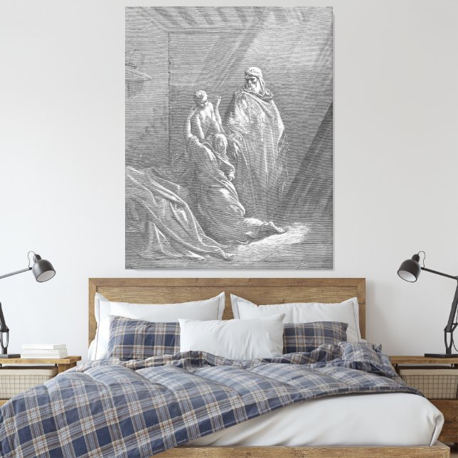 Gustave Doré - Elijah Raises the Son of the Widow  Canvas Print (Insitu(Bedroom))