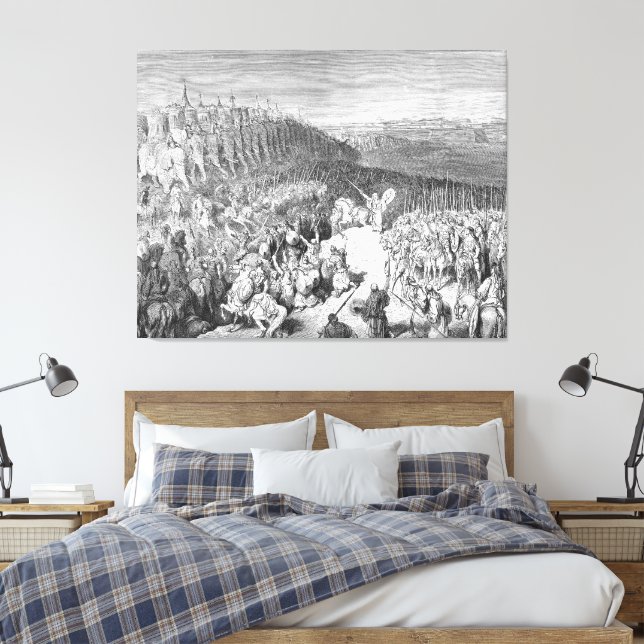 Gustave Doré - Judas Maccabeus befoe the Army of N Canvas Print (Insitu(Bedroom))