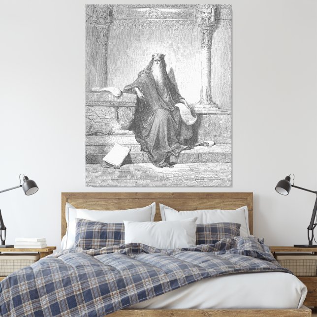 Gustave Doré - King Solomon in Old Age Canvas Print (Insitu(Bedroom))