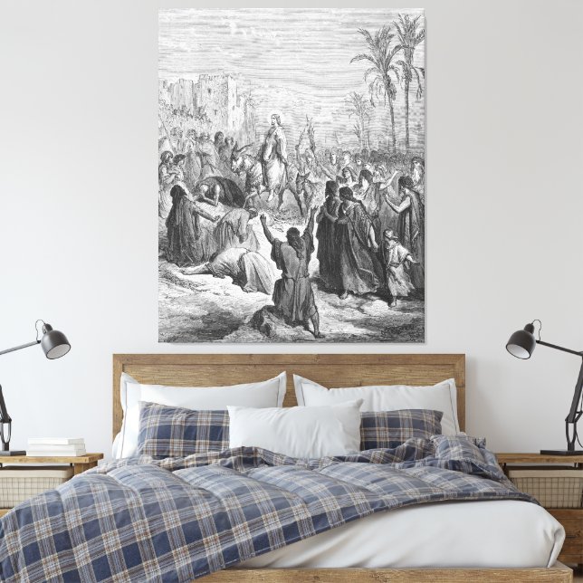 Gustave Doré - Matt 21 Jesus Enters Into Jerusalem Canvas Print (Insitu(Bedroom))