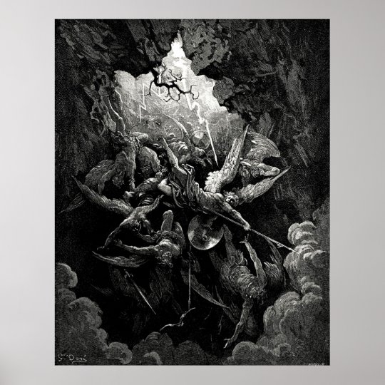 Gustave Doré Milton’s Paradise Lost Hell Engraving Poster | Zazzle.com